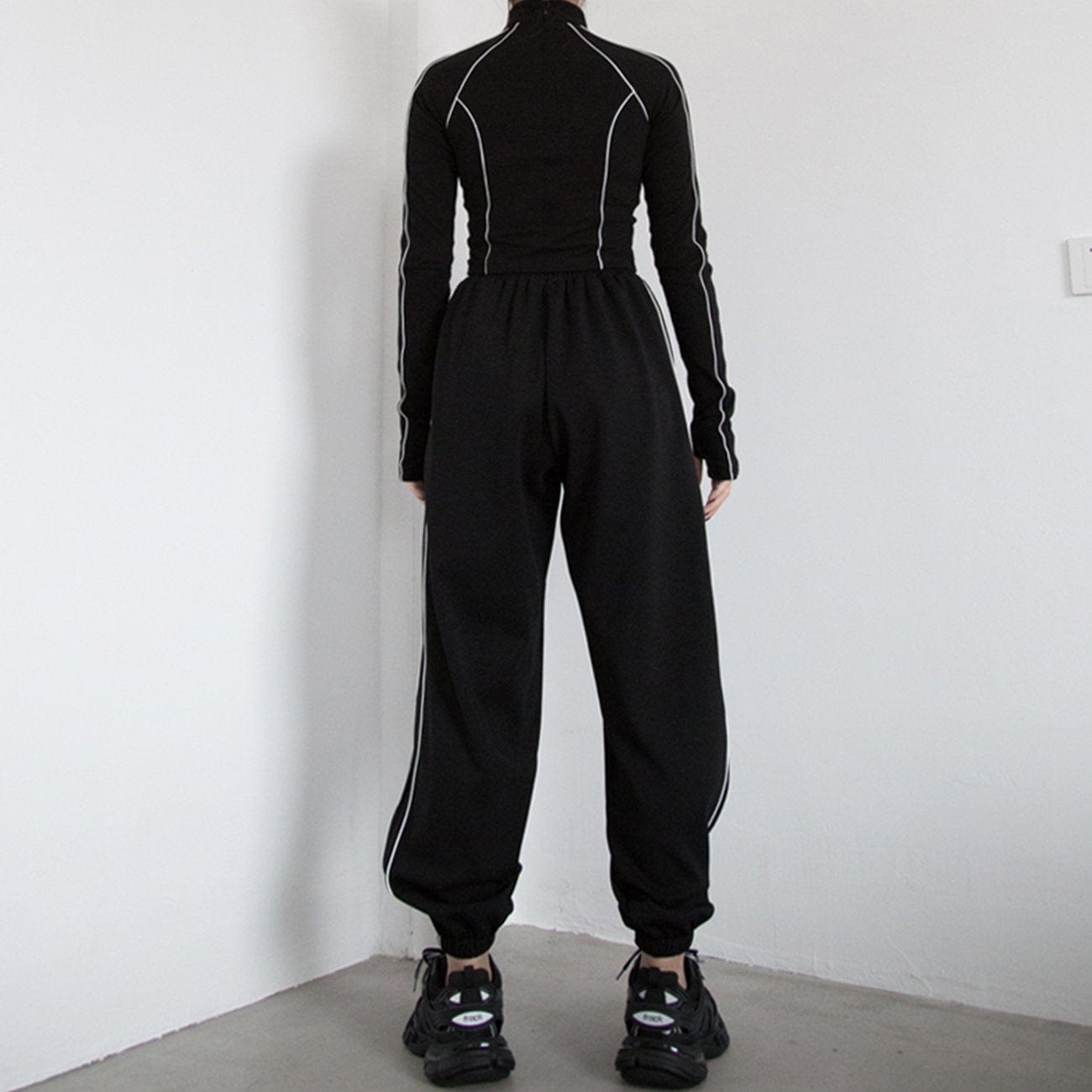 Cyberpunk Reflective Embroidery Long Sleeve Tee