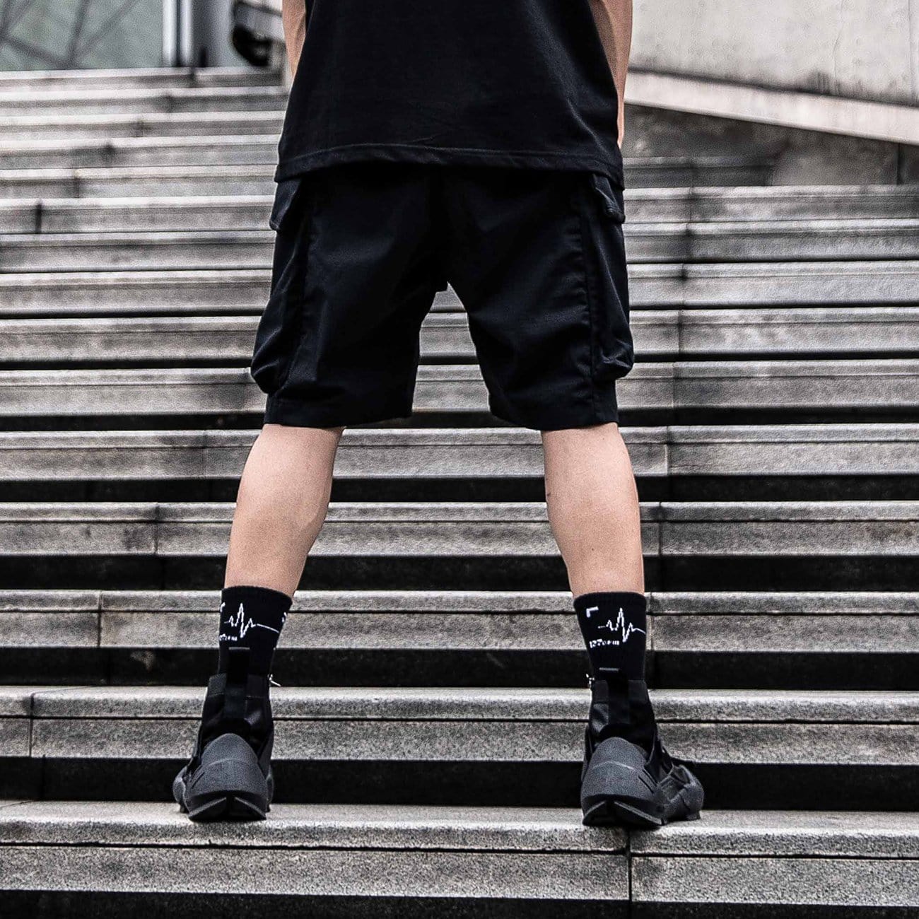 Combat Patchwork Pockets Nylon Shorts