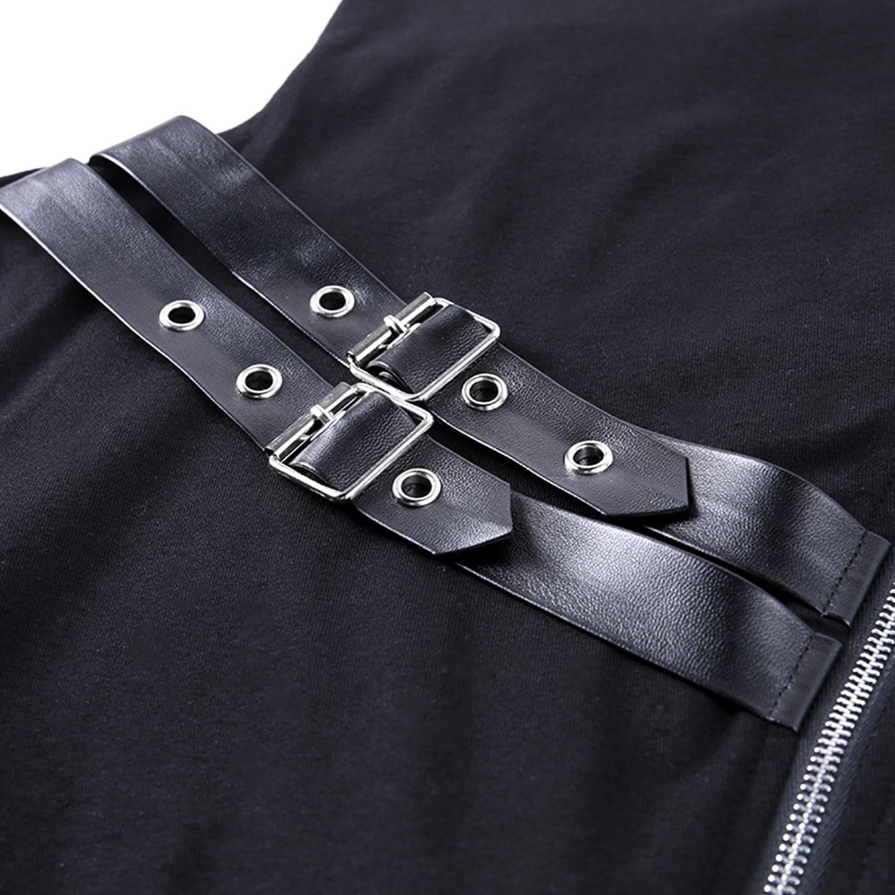 Dark Punk Double Zipper Turtleneck Sweatshirt