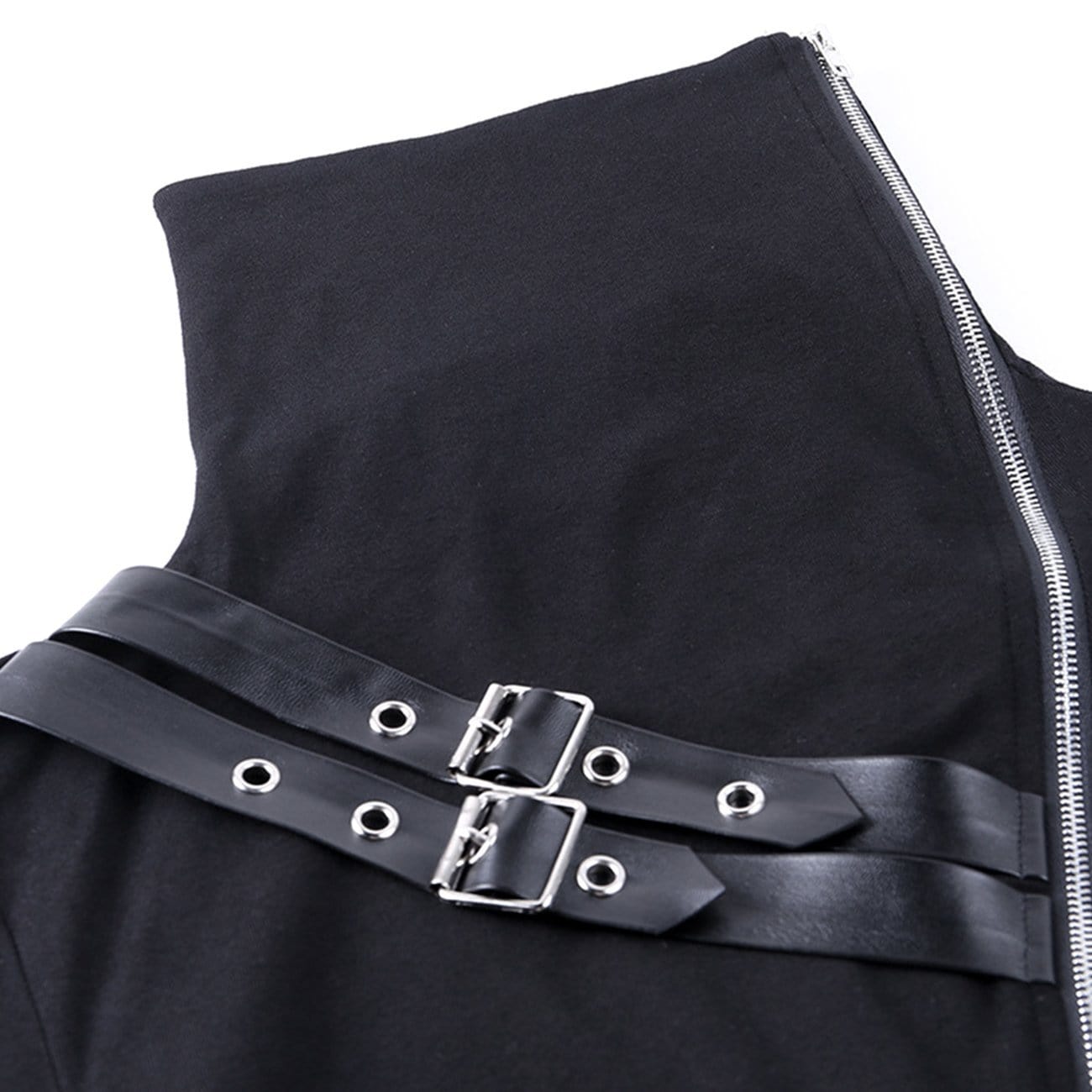 Dark Punk Double Zipper Turtleneck Sweatshirt