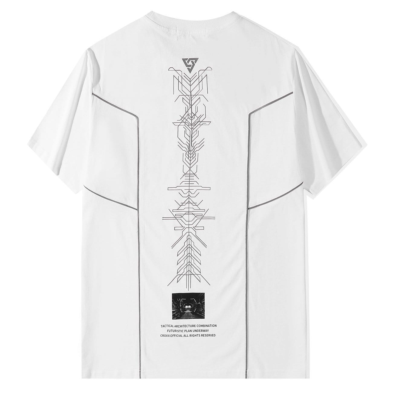 Functional Reflective Strip Print Cotton Tee