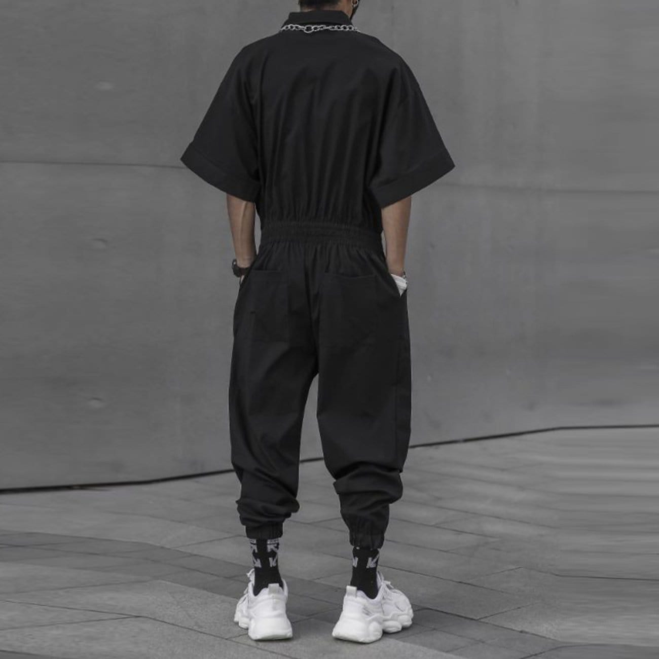 Dark Creative Belt Jumpsuit