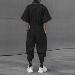 Dark Creative Belt Jumpsuit