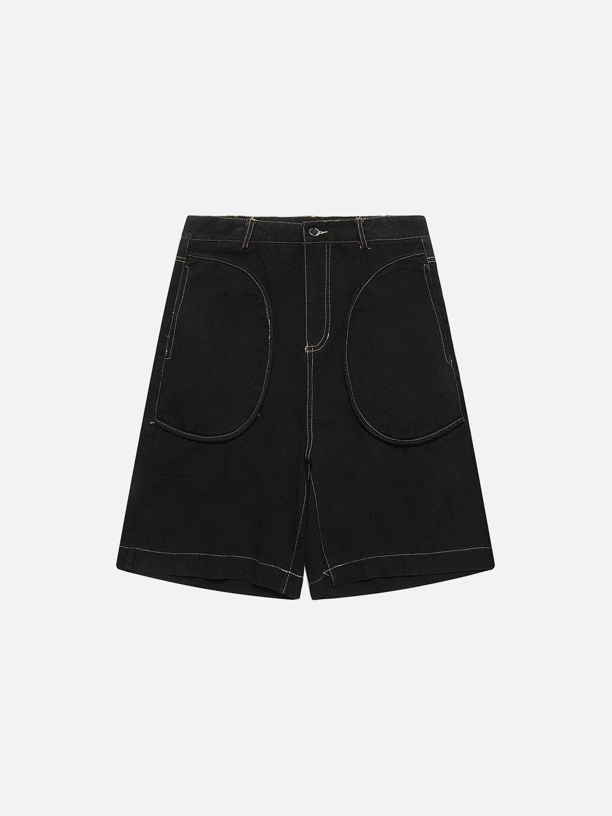 We Love Street Curved Pockets Denim Shorts
