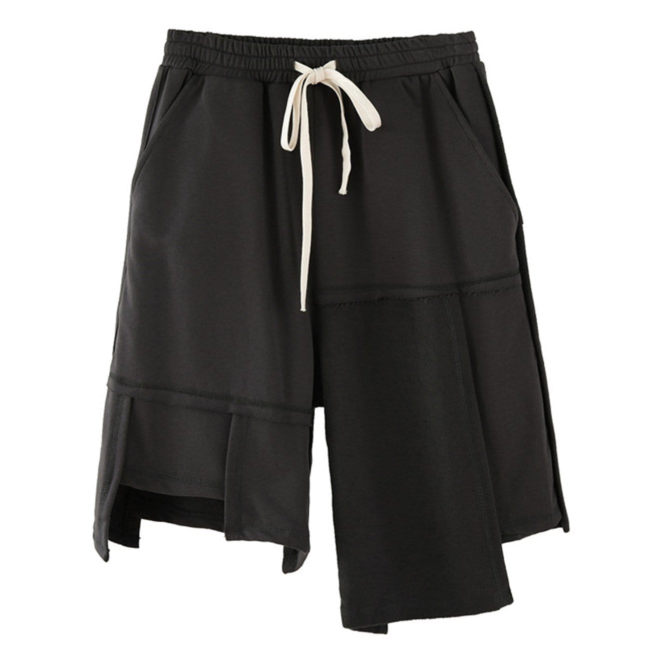 Dark Irregular Patchwork Cotton Shorts