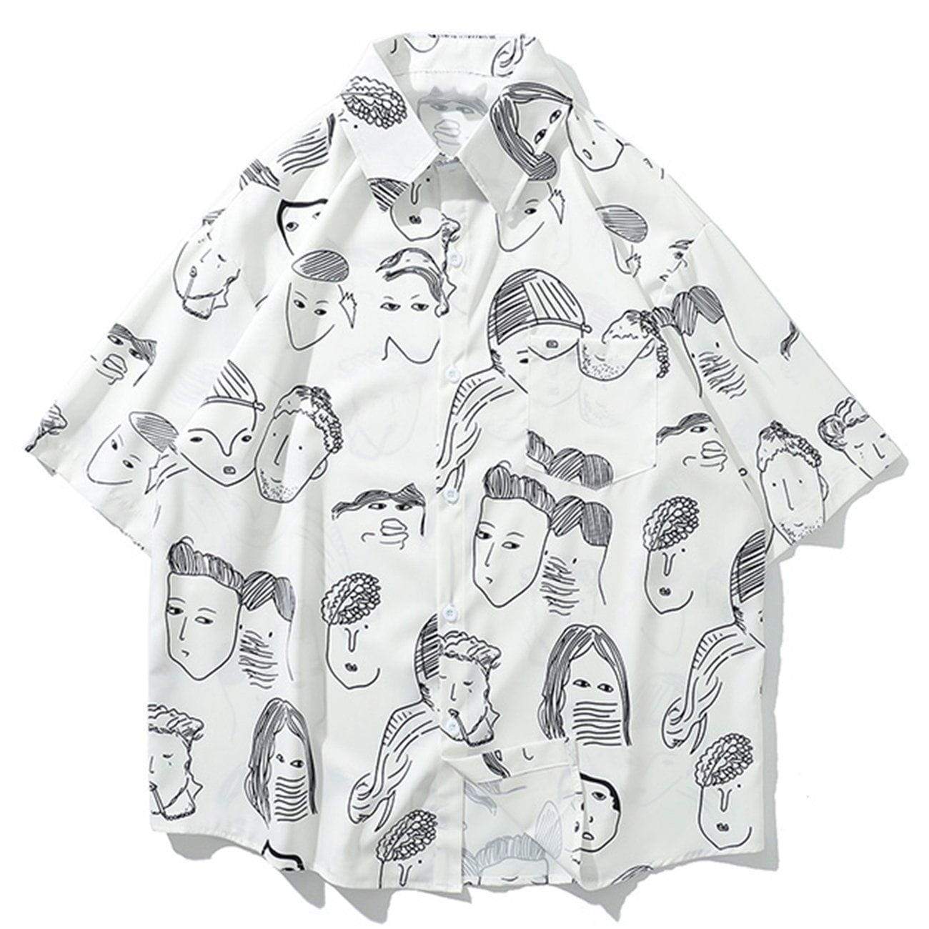 Vintage Fun Portrait Full Print Short Sleeve Shirt