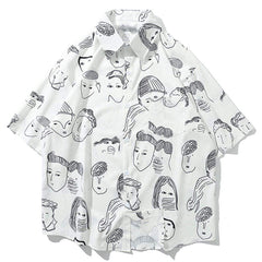 Vintage Fun Portrait Full Print Short Sleeve Shirt