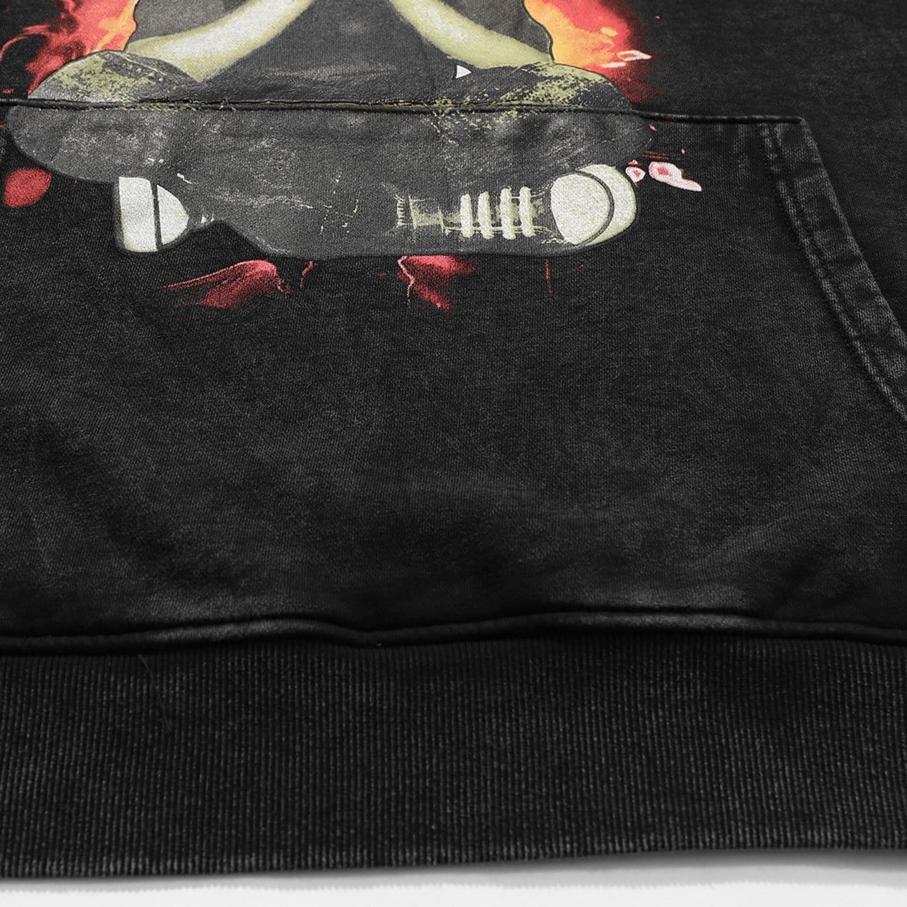 Flame Melancholy Boy Print Washed Hoodie