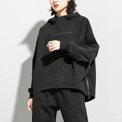 Dark Patchwork Zipper Hoodie