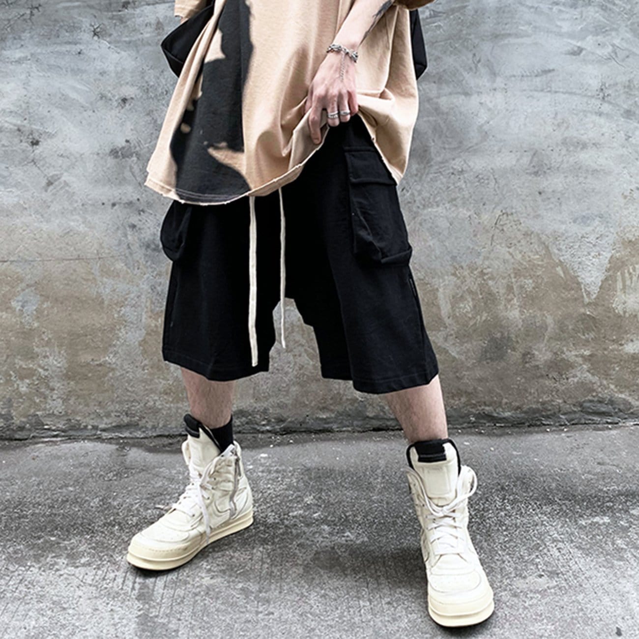 Dark Drawstring Shorts