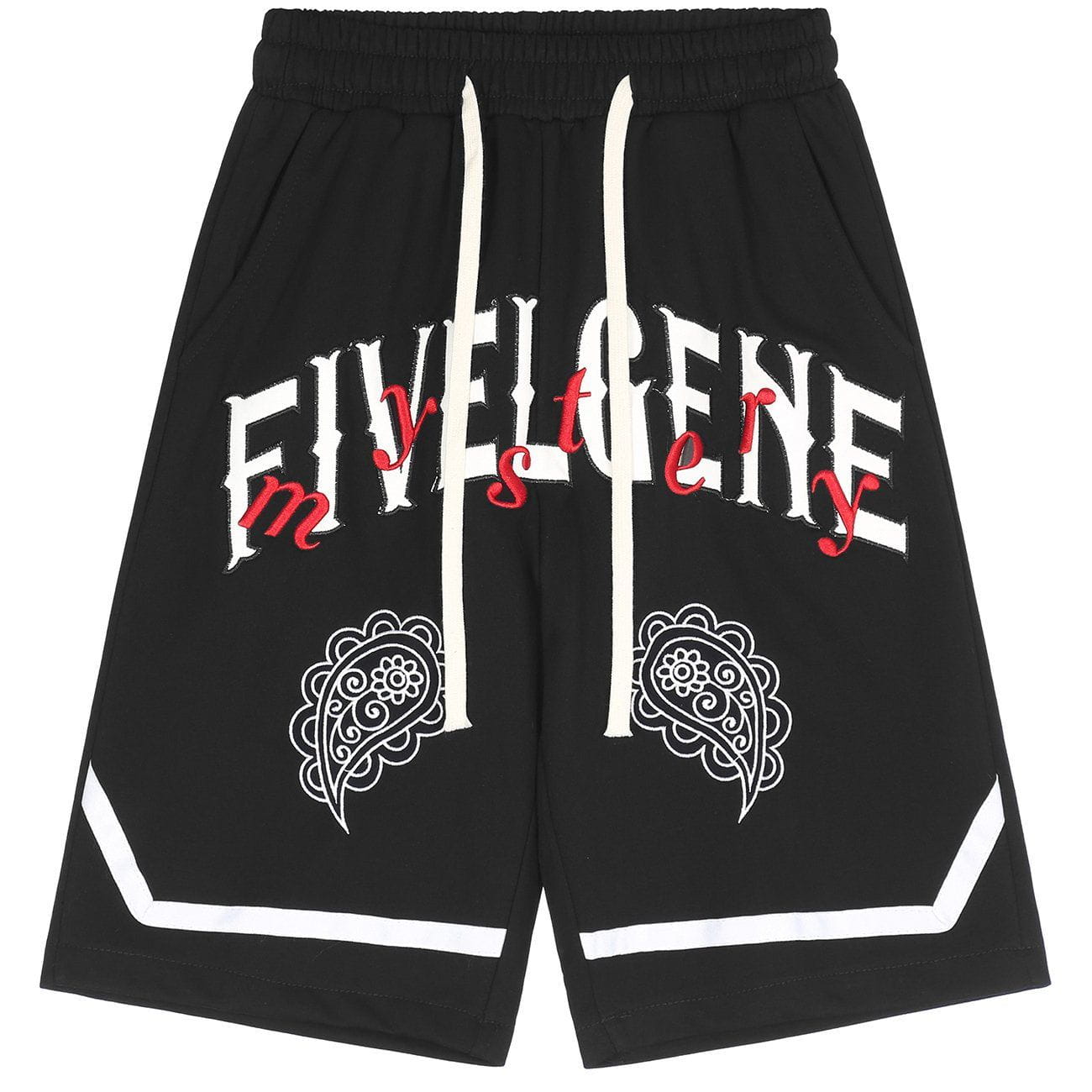 Embroidered Bandana Letter Patch Shorts