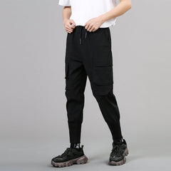 Dark Patchwork Pockets Pants