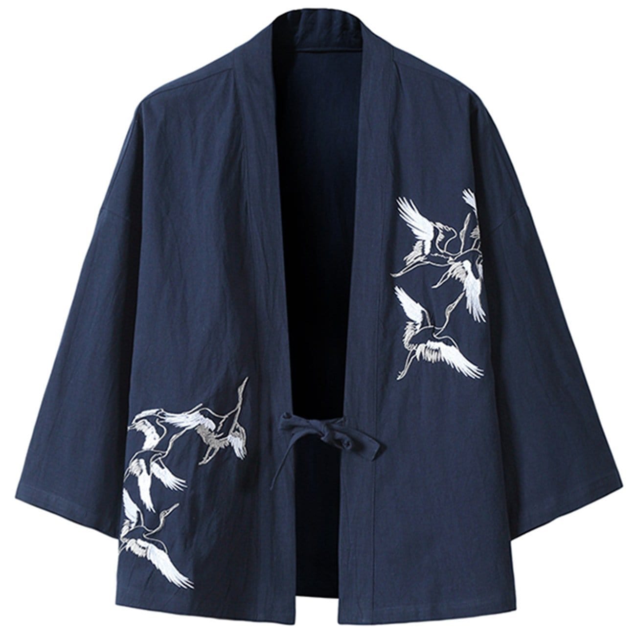 Crane Embroidery Cardigan Kimono
