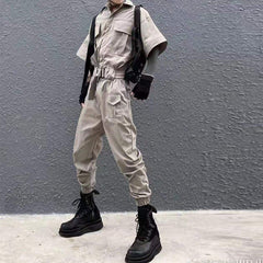 Dark Creative Belt Jumpsuit