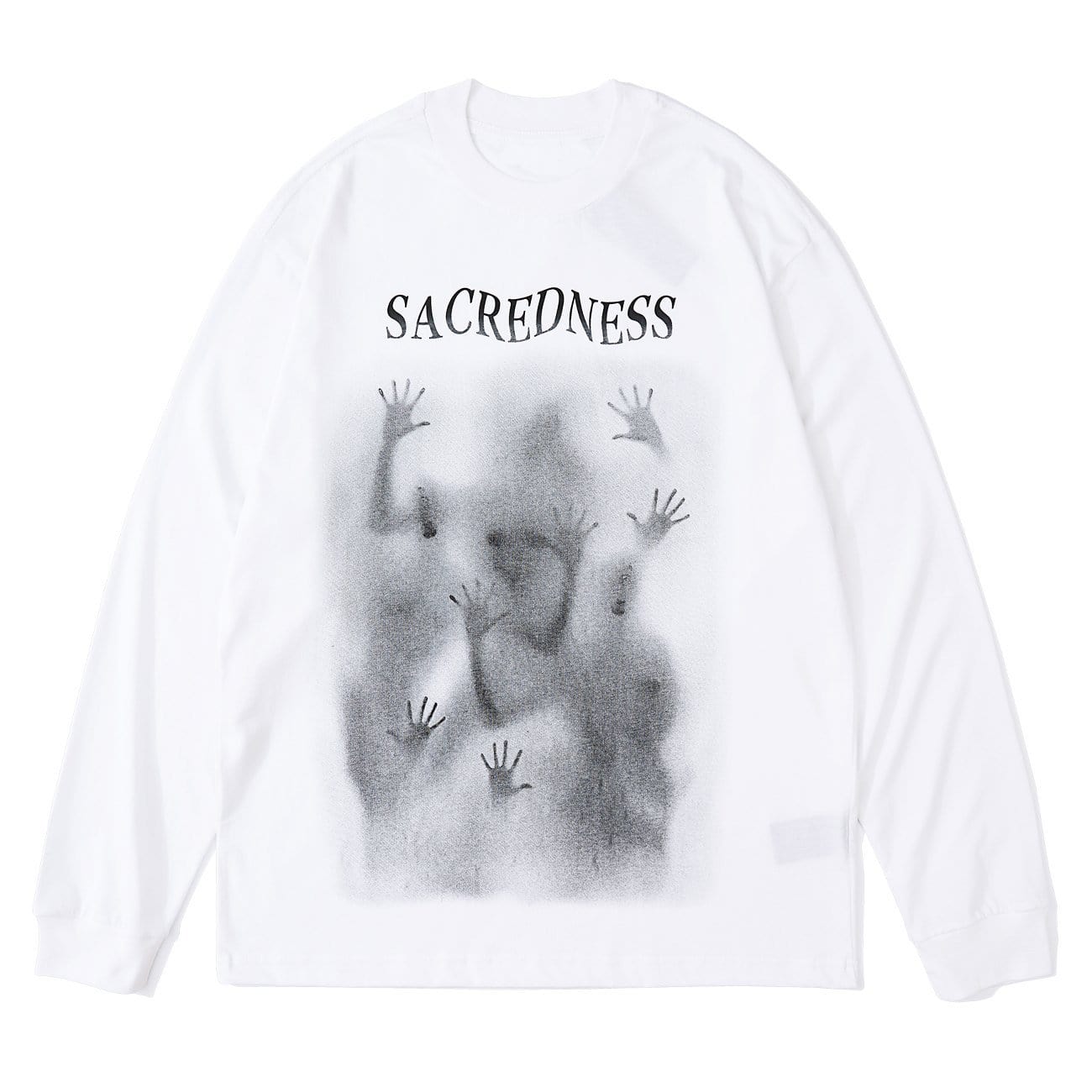 Dark Psychedelic Humanoid Print Oversized Sweatshirt