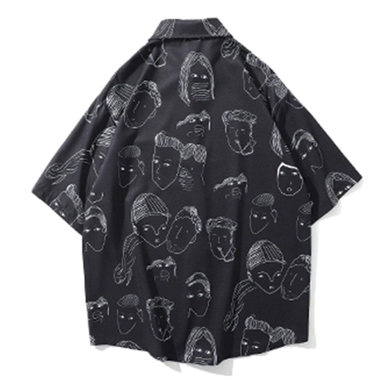 Vintage Fun Portrait Full Print Short Sleeve Shirt