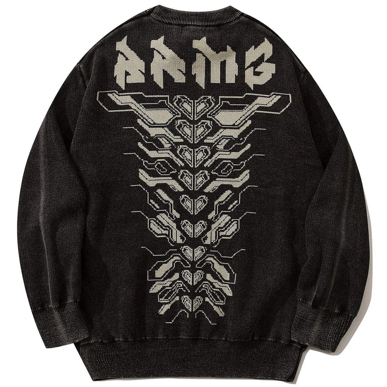 Mechanical Print Washed Sweatshirt