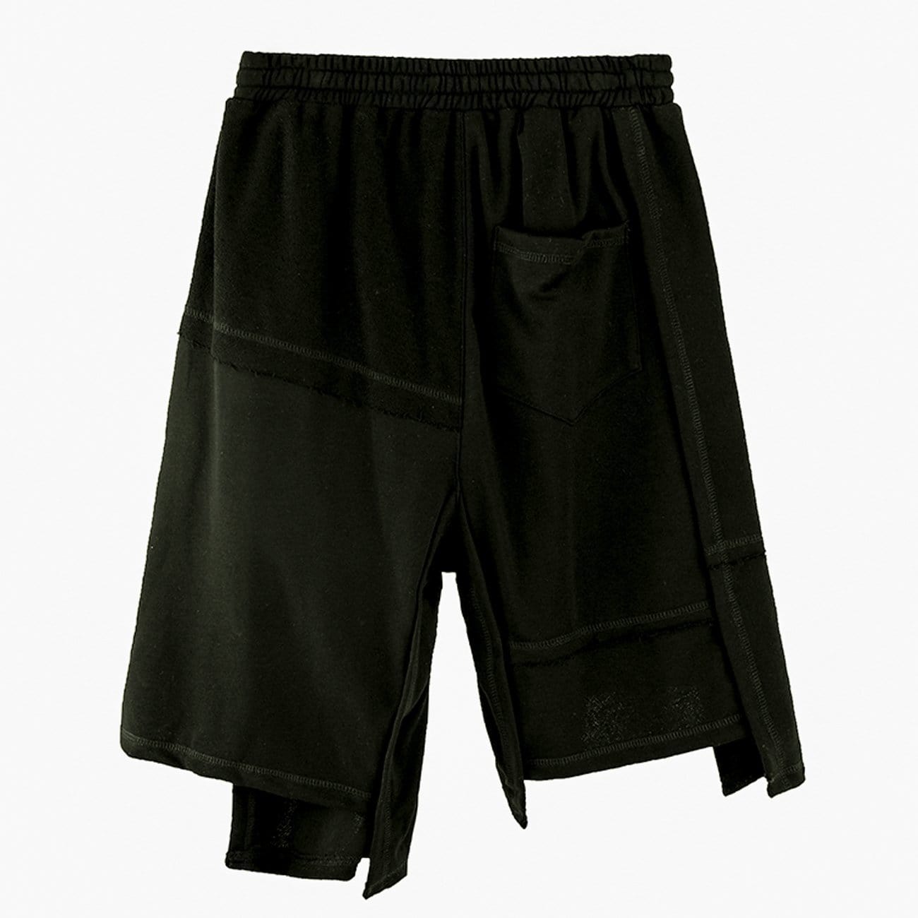 Dark Irregular Patchwork Cotton Shorts