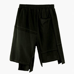 Dark Irregular Patchwork Cotton Shorts