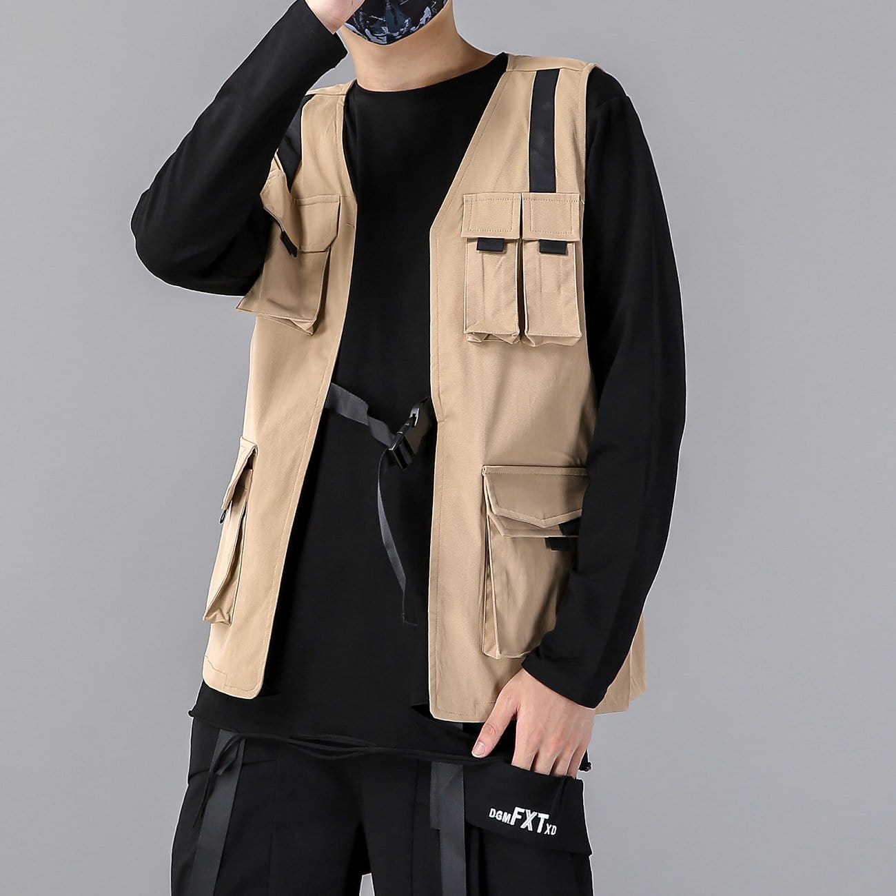 Combat Multi-pocket Cardigan Vest