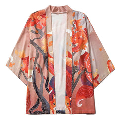 Nine Tailed Fox Print Kimono