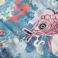 Carp Dragon Print Kimono