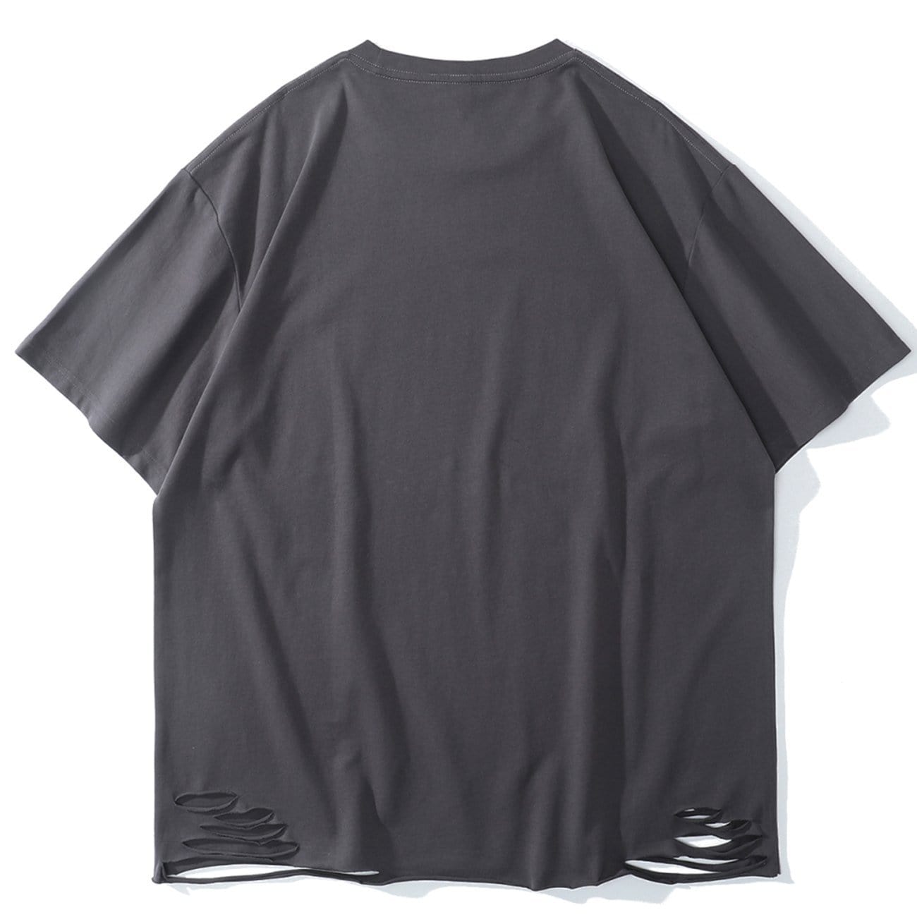 Hole Glass Man Print Chain Cotton Tee