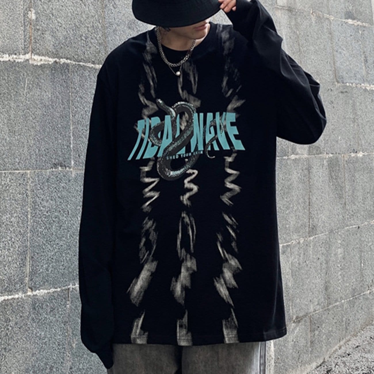 Dark Unreal Snake Print Sweatshirt