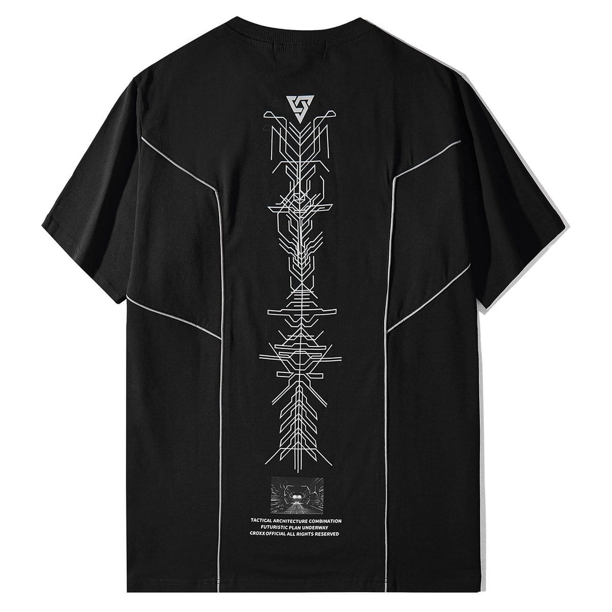 Functional Reflective Strip Print Cotton Tee