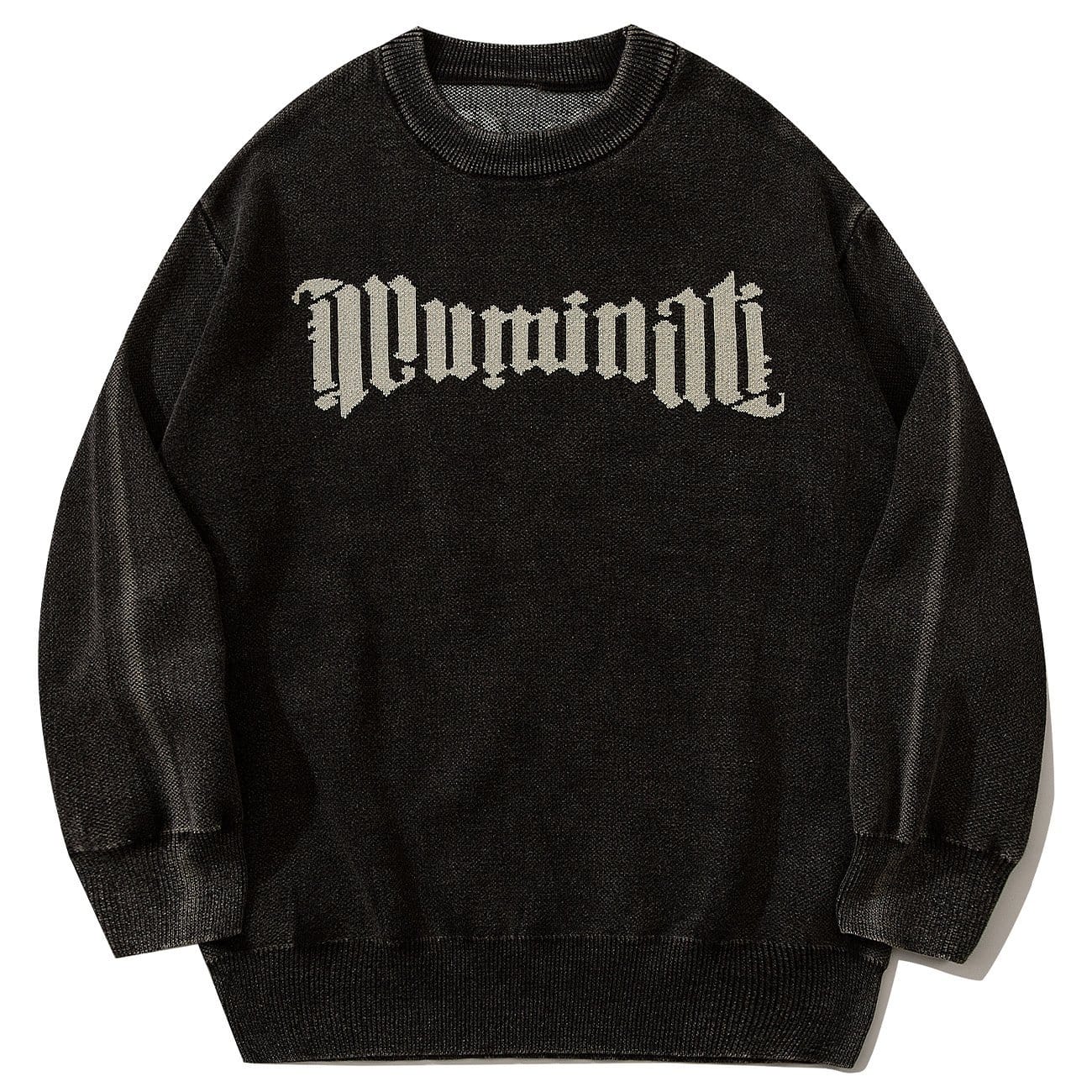 Dark Letter Circle Print Washed Sweatshirt