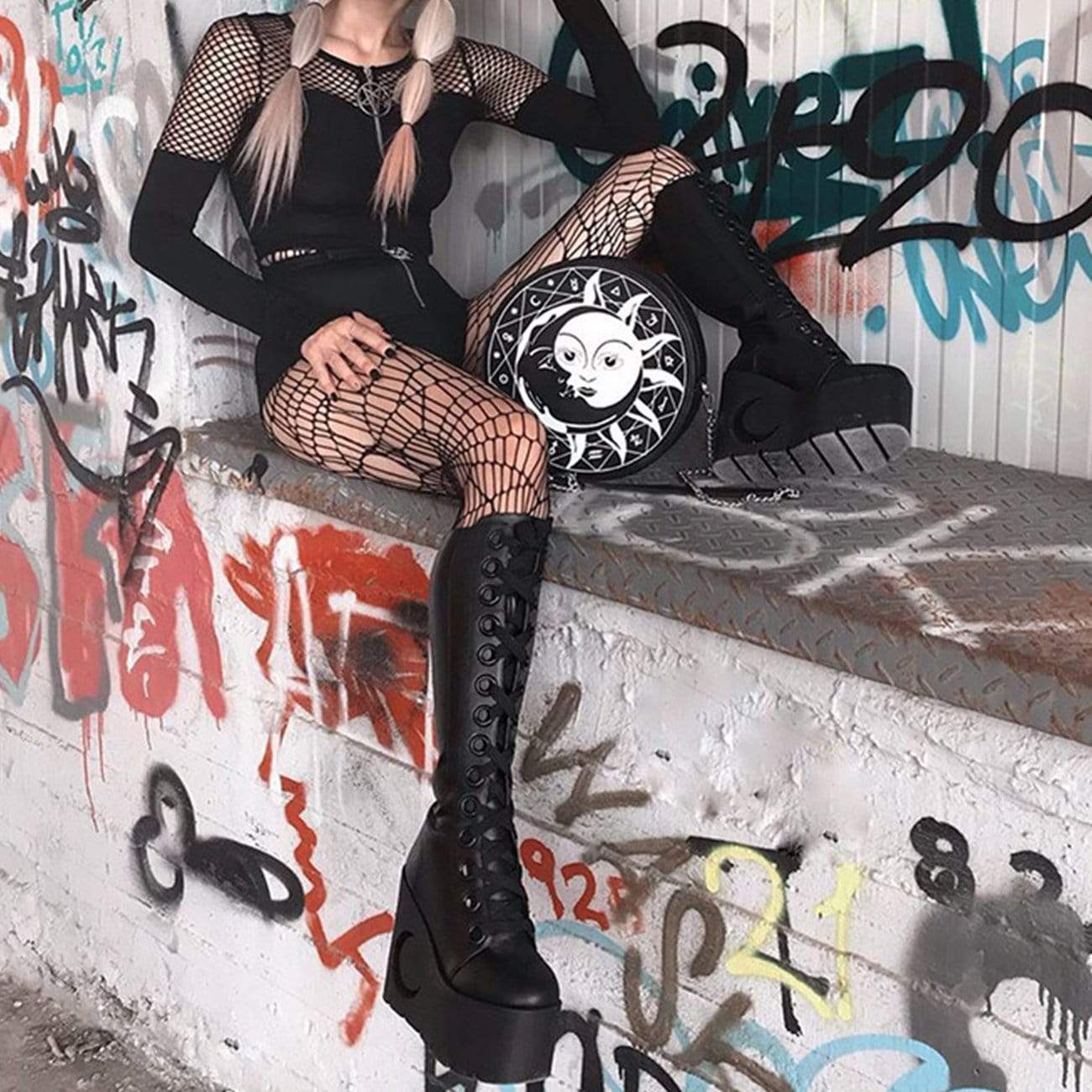 Gothic Stitching Zipper Cardigan Long Sleeve Tee
