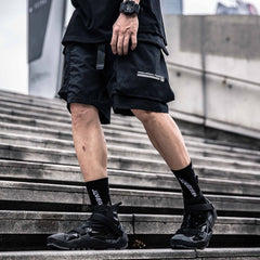 Combat Patchwork Pockets Nylon Shorts