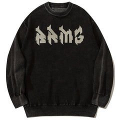Mechanical Print Washed Sweatshirt