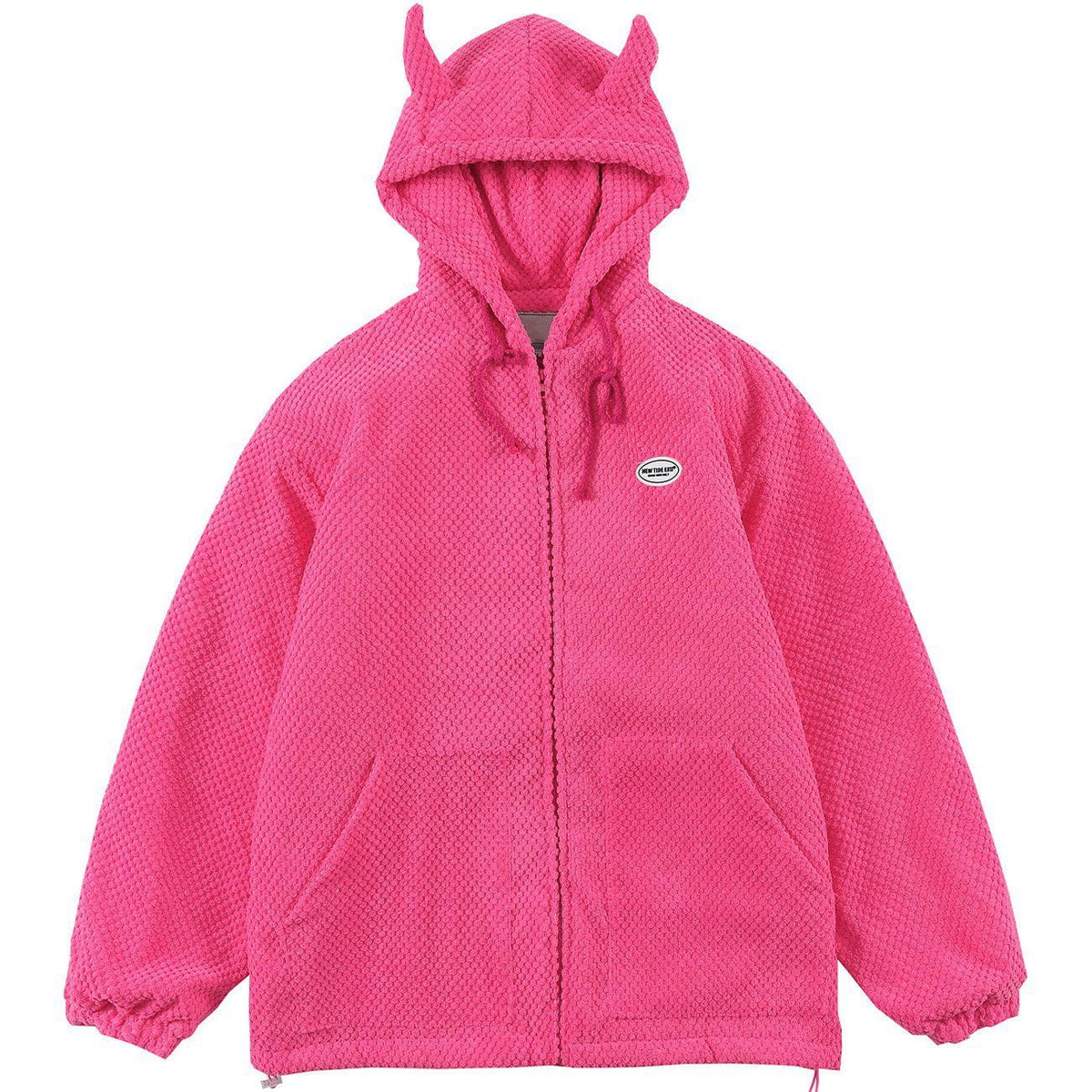 Pineapple Fun Devil Horn Hooded Winter Coat