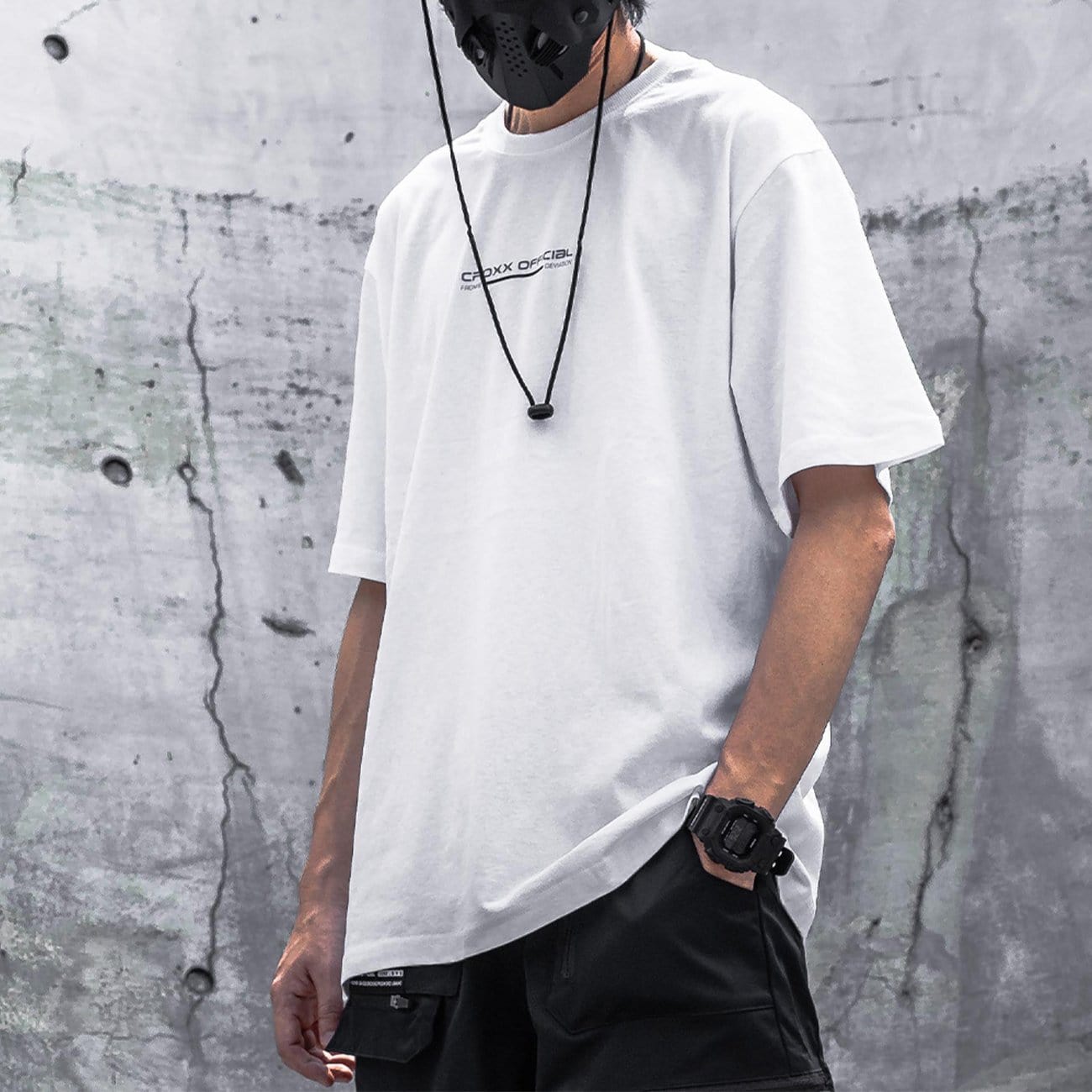 Functional Reflective Strip Print Cotton Tee