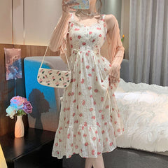 Kawaii Cottage Core Sweet Floral Dress