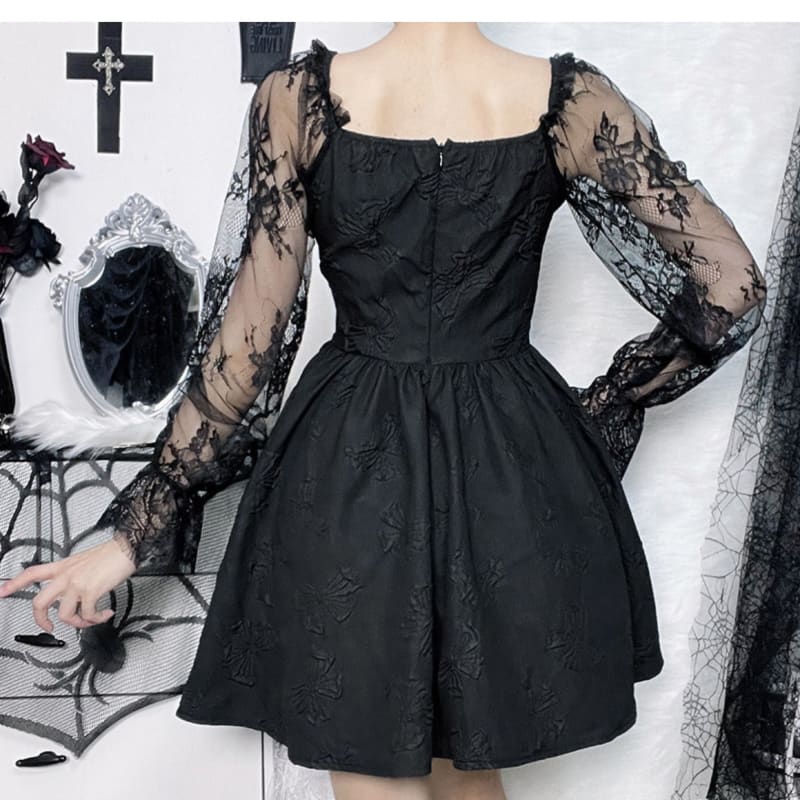 Kawaii Gothic Princess Rose Black Dress
