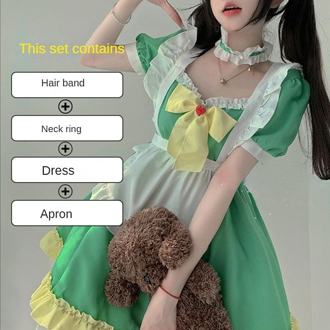 Kawaii Green Spring Maid Dress
