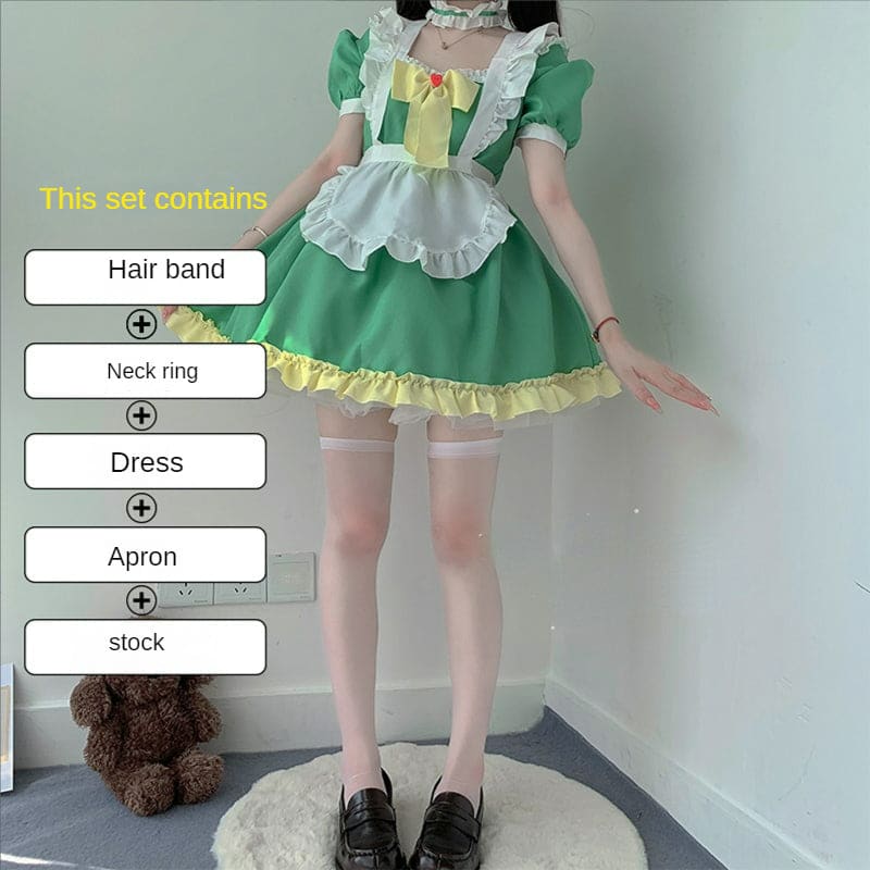 Kawaii Green Spring Maid Dress
