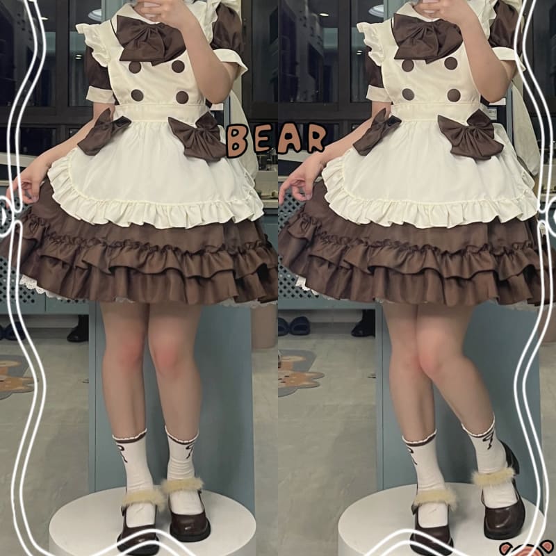 Kawaii Harajuku Chocolate Maid Bow Lolita Dress