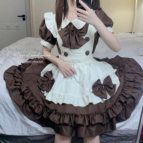 Kawaii Harajuku Chocolate Maid Bow Lolita Dress
