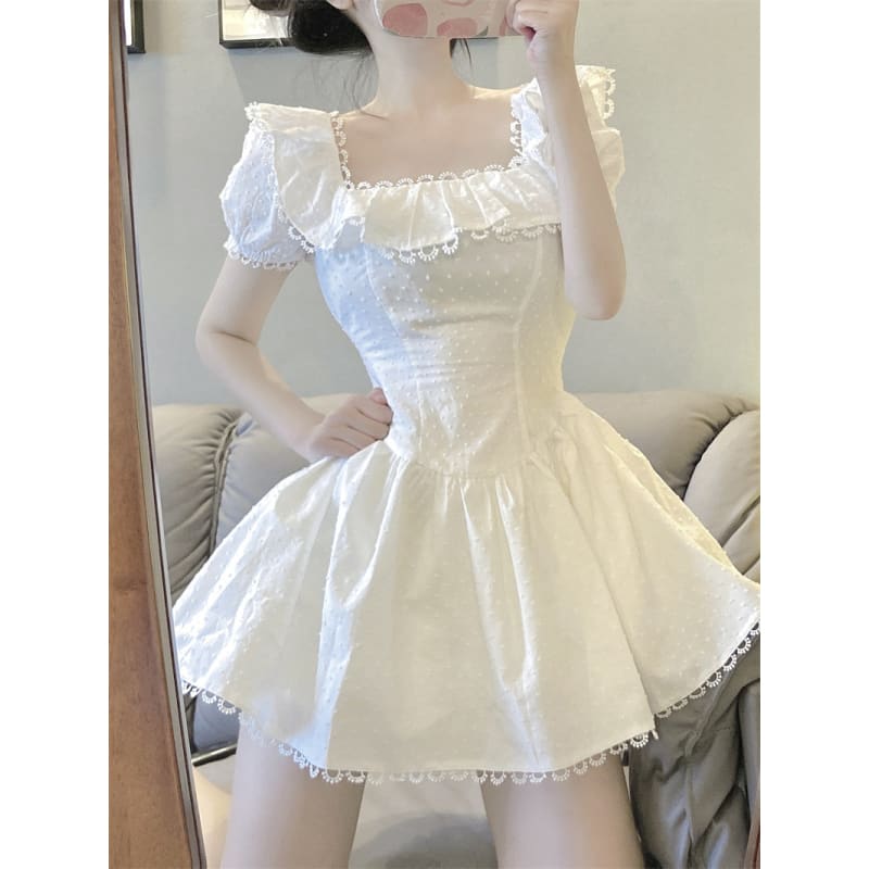 Kawaii Sweet Girl White Fairy Dress