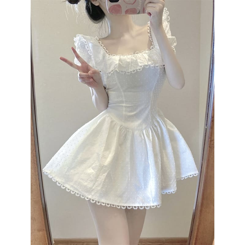 Kawaii Sweet Girl White Fairy Dress