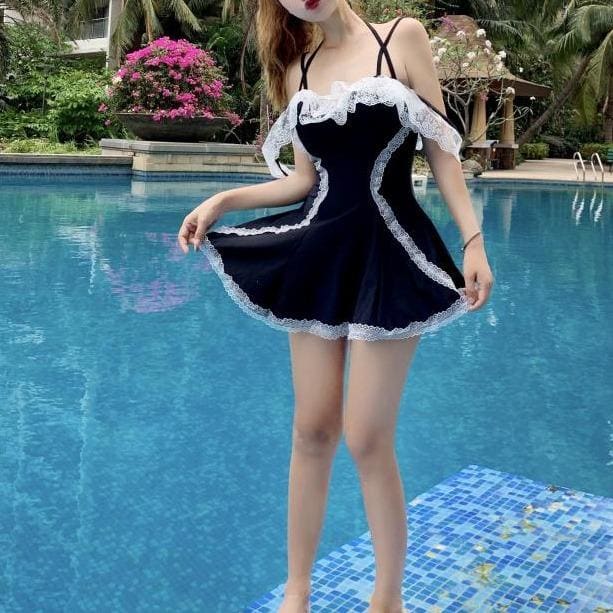 Lace Flower Cute Suspenders Sexy Dress