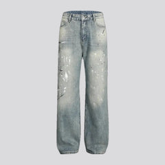 Light sanded fashion baggy men's jeans