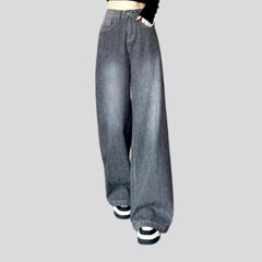 Lined fashion baggy women's jeans