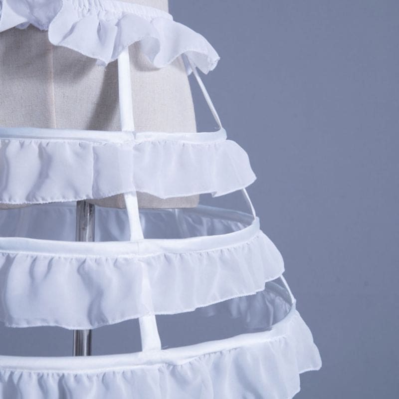 Lolita Hollow Lotus Leaf Lace Skirt Dress Lining