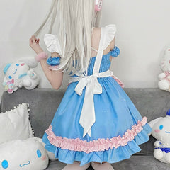 Lovely Candy Pink Blue Sweet Maid Dress