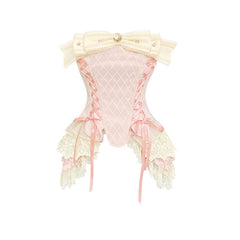 Lovely Kawaii Princess Style Peach Lace Up Moon Corset Dress