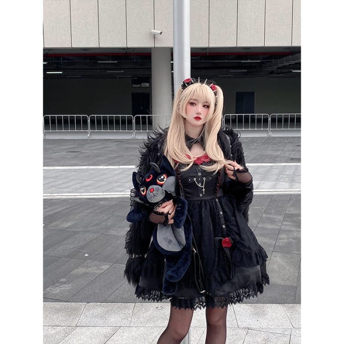 Lovely Rossy Black Misa Misa Style Black Dress